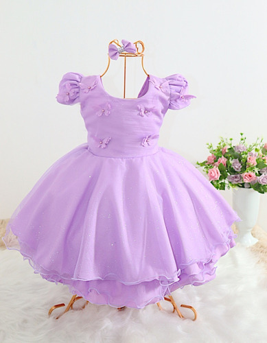 Vestido Jardim Encantado Princesa Sofia Rapunzel De Festa - R$ 78,98